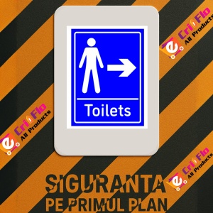 Indicator Sign Mens Toilets Arrow Right, Sticker autocolant - Img 3
