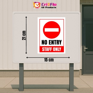 Indicator Sign no entry staff only, Sticker autocolant - Img 2