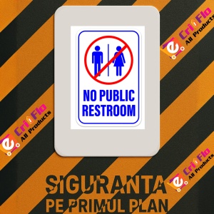 Indicator Sign no public restroom, Sticker autocolant - Img 3