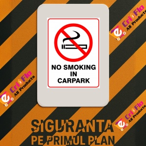 Indicator Sign no smoking in car park, Sticker autocolant - Img 3