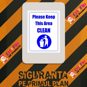 Indicator Sign please keep this area clean, Sticker autocolant - Img 3