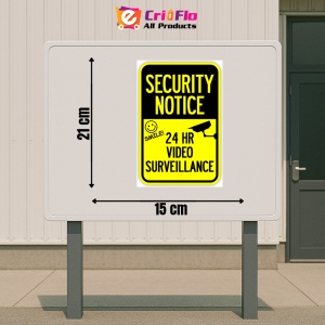 Indicator Sign security notice 24hr video surveillance, Sticker autocolant - Img 1