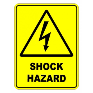 Indicator Sign shock hazard, Sticker autocolant