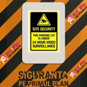 Indicator Sign site security this parking lot is under 24 hour video surveillance, Sticker autocolant - Img 3