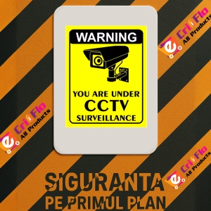 Indicator Sign warning you are under cctv surveillance, Sticker autocolant - Img 3