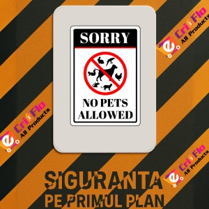 Indicator Sorry No Pets Sign, Sticker autocolant - Img 3