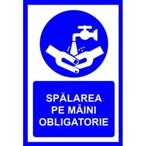 Indicator Spalarea pe maini obligatorie, Sticker autocolant
