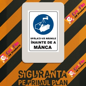 Indicator Spalati-va mainile inainte de a manca, Sticker autocolant - Img 3