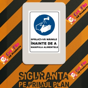 Indicator Spalati-va mainile inainte de a manipula alimentele, Sticker autocolant - Img 3