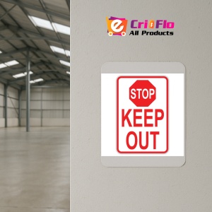 Indicator STOP KEEP OUT SIGN, Sticker autocolant - Img 4