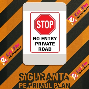 Indicator Stop no entry private road, Sticker autocolant - Img 3