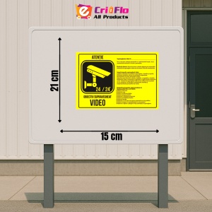 Indicator Supraveghere video scopul si drepturile, Sticker autocolant - Img 2