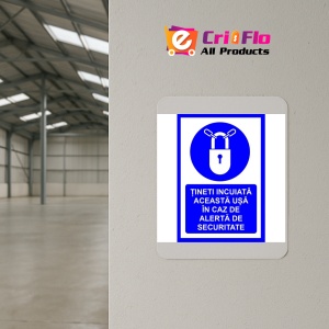 Indicator Tineti incuiata aceasta usa in caz de alerta de securitate, Sticker autocolant - Img 4