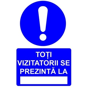 Indicator Toti vizitatorii se prezinta la indicator de obligativitate, Sticker autocolant
