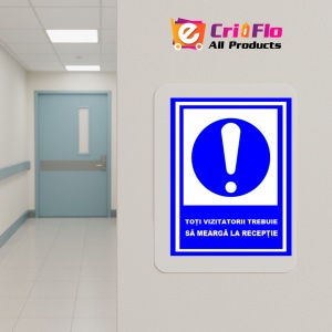 Indicator Toti vizitatorii trebuie sa mearga la receptie, Sticker autocolant - Img 5
