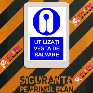 Indicator Utilizati vesta de salvare indicator de obligativitate, Sticker autocolant - Img 3