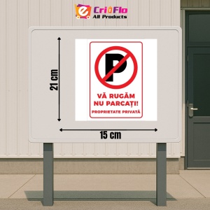 Indicator Va rugam nu parcati proprietate privata, Sticker autocolant - Img 2