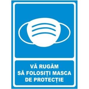 Indicator Va rugam purtati masca, Sticker autocolant