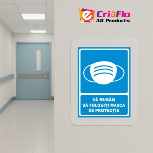 Indicator Va rugam purtati masca, Sticker autocolant - Img 5