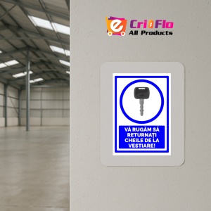 Indicator Va rugam sa returnati cheile de la vestiare, Sticker autocolant - Img 4