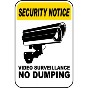 Indicator Video Surveillance No Dumping Sign, Sticker autocolant - Img 1