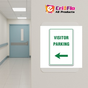 Indicator VISITOR PARKING LEFT SIGN, Sticker autocolant - Img 5