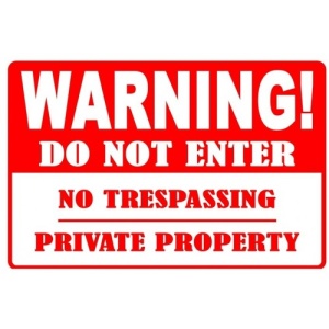 Indicator Warning do not enter no trespassing private property, Sticker autocolant
