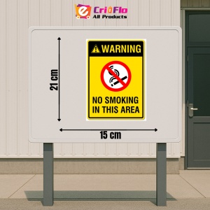 Indicator Warning no smoking in this area, Sticker autocolant - Img 2