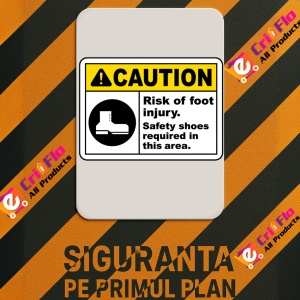 Indicator Warning Safety Shoes Required Sign, Sticker autocolant - Img 3
