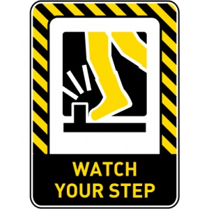 Indicator Watch Your Step Signs, Sticker autocolant