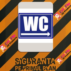 Indicator Wc cu sageata toaleta spre dreapta, Sticker autocolant - Img 3