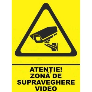Indicator Zona de supraveghere video, Sticker autocolant