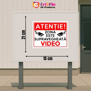 Indicator Zona este supravegheata video, Sticker autocolant - Img 2