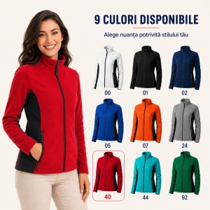 Jacheta Bluza Fleece Dama cu Fermoar Malfini, 220 g/m², Antipilling, Croiala Cambrata, XS-3XL, 9 Culori - Img 9