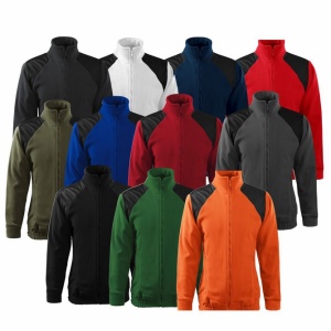 Imagine de prezentare pentru jacheta casual fleece polar unisex si culorile disponibile rosu, portocaliu, albastru, verde, negru, alb, gri