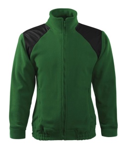 Jacheta casual fleece polar unisex de culoare verde inchis