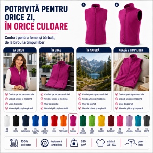 Jachetă Damă Unisex Polar Fleece cu Fermoar Malfini Next 518 – 280 g/m² - Img 6