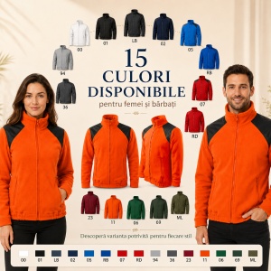 Jachetă Polar Fleece Unisex Damă Bărbat Malfini Hi-Q 506 – 360 g/m², Umeri Impermeabili - Img 9