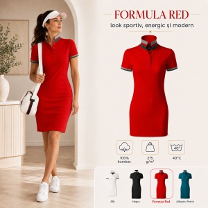 Rochie Polo Damă tip tricou, Malfini Premium 271 Dress Up, 100% Bumbac, Croială Cambrată, 215 g/m², Mărimi XS 2XL, 4 Culori - Img 13