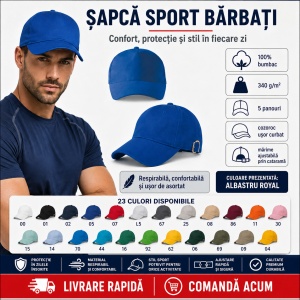 Șapcă Bărbați Sport din Bumbac, Reglabilă cu Cataramă și Cozoroc Curbat – 5P 307 - Img 10