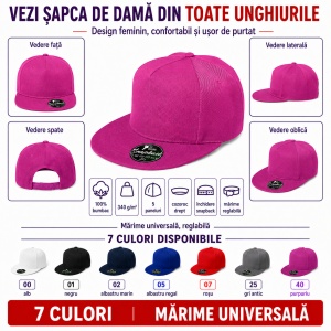 Șapcă damă RAP Malfini 301 5P, 100% bumbac, reglabilă, 7 culori - Img 7