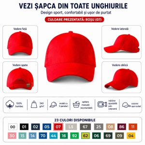 Șapcă Damă Sport din Bumbac, Reglabilă cu Cataramă și Cozoroc Curbat – 5P 307 - Img 7