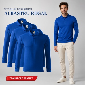 Set 3 bluze polo bărbat, cu guler tip Tommy, mânecă lungă, 11 nuanțe disponibile - Img 17