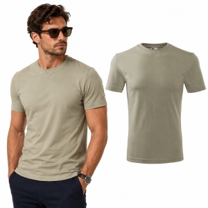 Set 3 Tricouri Bărbați Bumbac 100%, Regular Fit Casual, Army, Kaki Deschis, Negru, S - 3XL, Transport Gratuit 132 - Img 11
