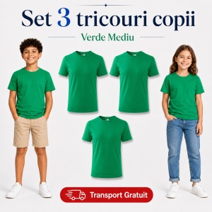 Set 3 tricouri copii din bumbac 100% – 33 nuanțe disponibile, fete și băieți Transport Gratuit - Img 40