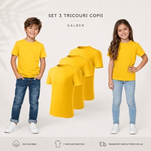 Set 3 tricouri copii din bumbac | 20 de culori - Img 24