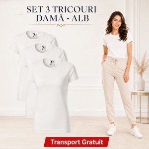 Set 3 tricouri damă alb
