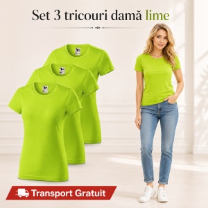 Set 3 tricouri damă, bumbac 100% | 35 de culori disponibile - 134 - Img 30