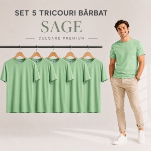 Set 5 tricouri bărbat Malfini Basic Clasic, 100% bumbac, regular fit, 48 culori, mărimi XS–5XL - Img 46