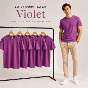 Set 5 tricouri bărbat Malfini Basic Clasic, 100% bumbac, regular fit, 48 culori, mărimi XS–5XL - Img 56